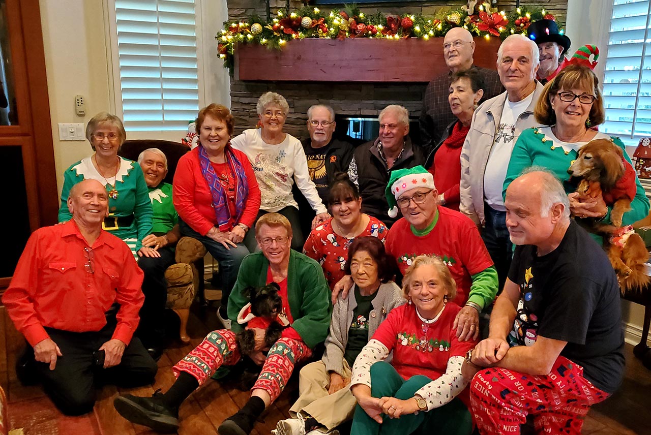 Orange Coast Lariats celebrating at a Christmas party